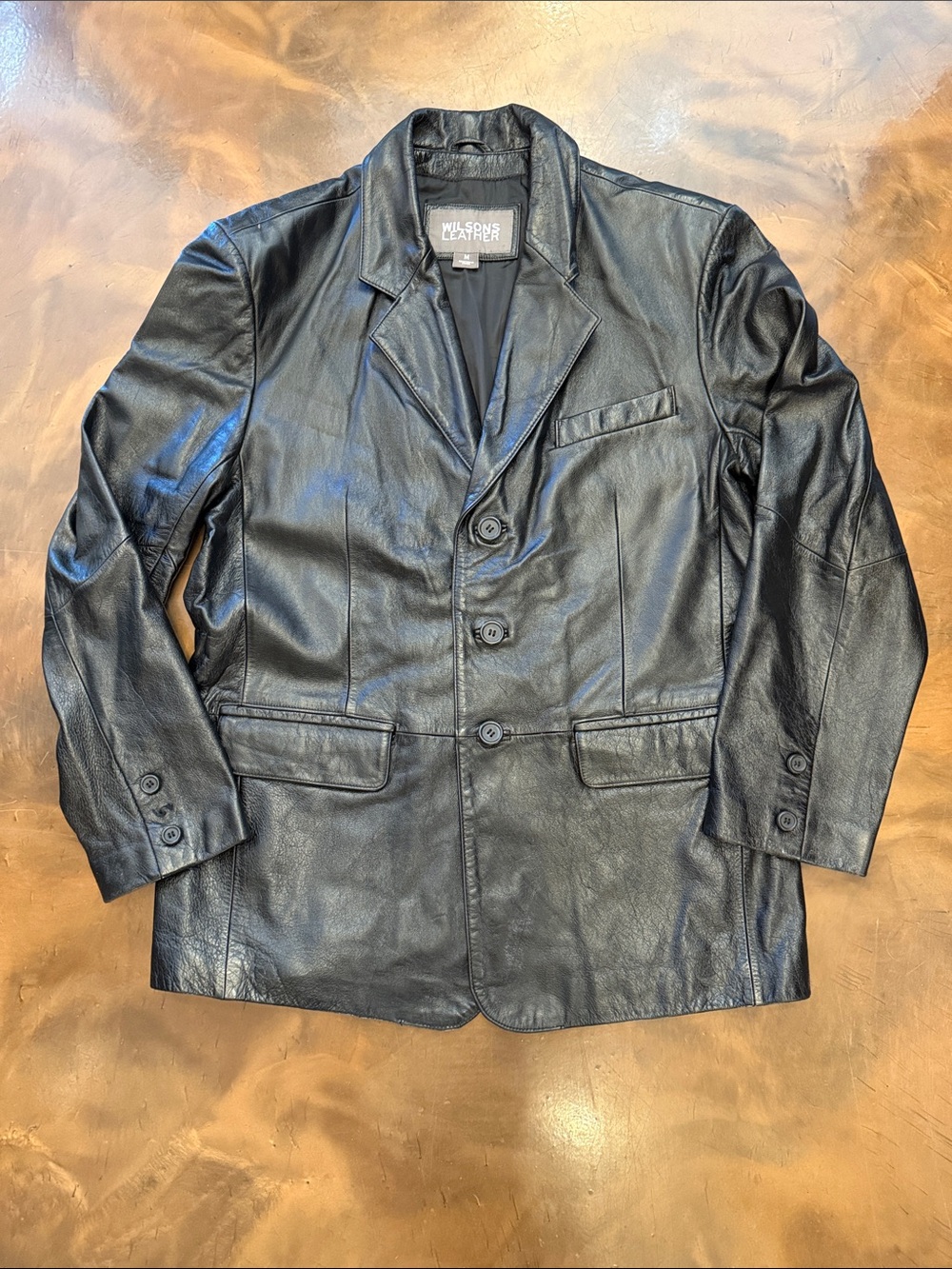 Men's Wilson Leather Blazer EUC minus 2 buttons- see pics